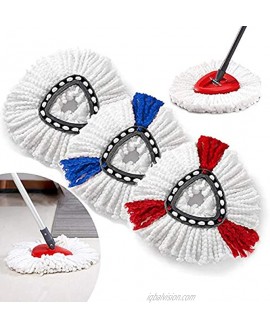 3 Pack Mop Replacement Head Compatible with Spin Mop Microfiber Refill Head 360 Degree Easy Cleaning Mop Head Replacement