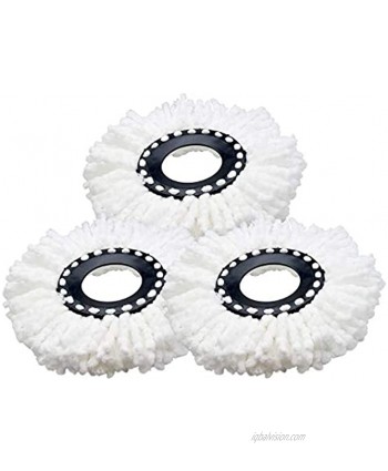 3 Pack Spin Mop Replacement Head Microfiber Mop Head Refills Round Shape Standard Size Hurricane Rotating Mop Replacement Head is Easy to Clean