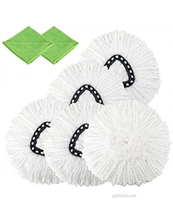 4 Pack Microfiber Replacement Mop Heads Spin Mop Refills Easy Cleaning Mop Head Replacement with 2 Microfiber Cloths