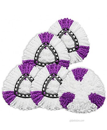 4 Pack Mop Head Replacement Microfiber Spin Mop Refill 360° Easy Cleaning Mop Replacement Heads Mop Refills Purple & White