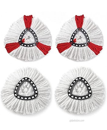 4 Pack Spin Mop Replacement Heads,Microfiber Spin Mop Refills for EasyWing Spin Mop Head Replacements,Triangle