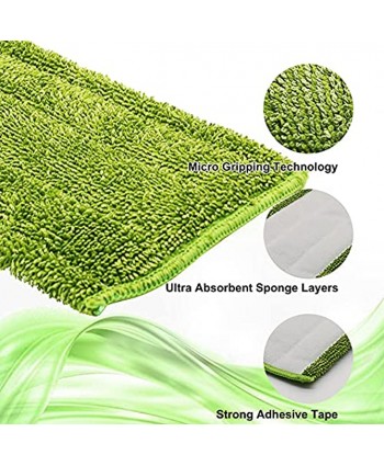 4 Packs Mop Heads Replacements Microfiber Mop Pad for Swiffer WetJet Washable & Reusable Wet Dry Mop Pads Green