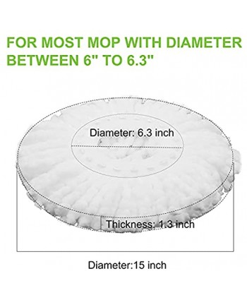 4 Packs Spin Mop Heads Replacements Easy Cleaning Microfiber Mop Refills for Hurricane Mopnado Spin Mop