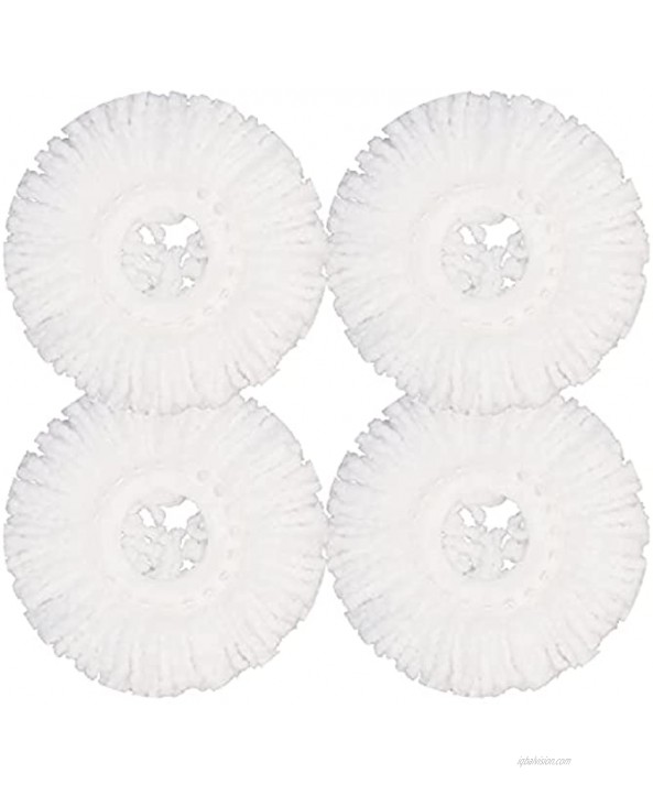 4 Packs Spin Mop Heads Replacements Easy Cleaning Microfiber Mop Refills for Hurricane Mopnado Spin Mop