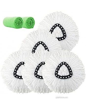 5 Pack-Microfiber Spin Mop Head Refill Replacements,Easy Cleaning Spin Mop Refills