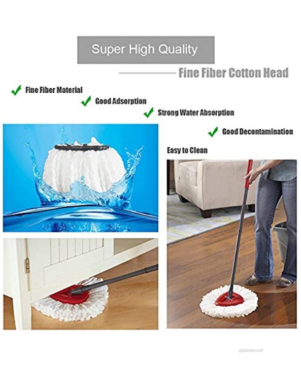 6 Pack Spin Mop Replacement Heads Microfiber Mop Refills Easy Cleaning Mop Head Replacement