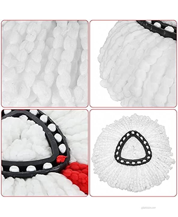8Pack Spin Mop Replacement Heads 100% Microfiber Mop Refill Mop Head Replacements Spin Mop Head-White & Red