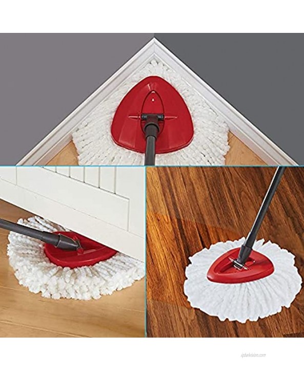 8Pack Spin Mop Replacement Heads 100% Microfiber Mop Refill Mop Head Replacements Spin Mop Head-White & Red