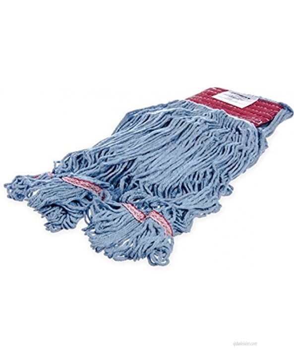 Carlisle 369454B14 Looped-End Mop Head With Red Band Large Blue