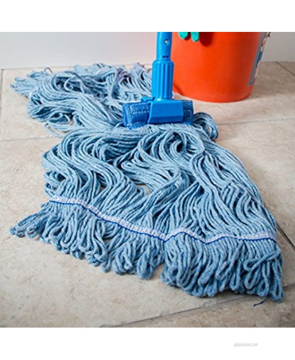 Carlisle 36946014 Looped-End Mop Head With Blue Band X-Large Blue Pack of 12