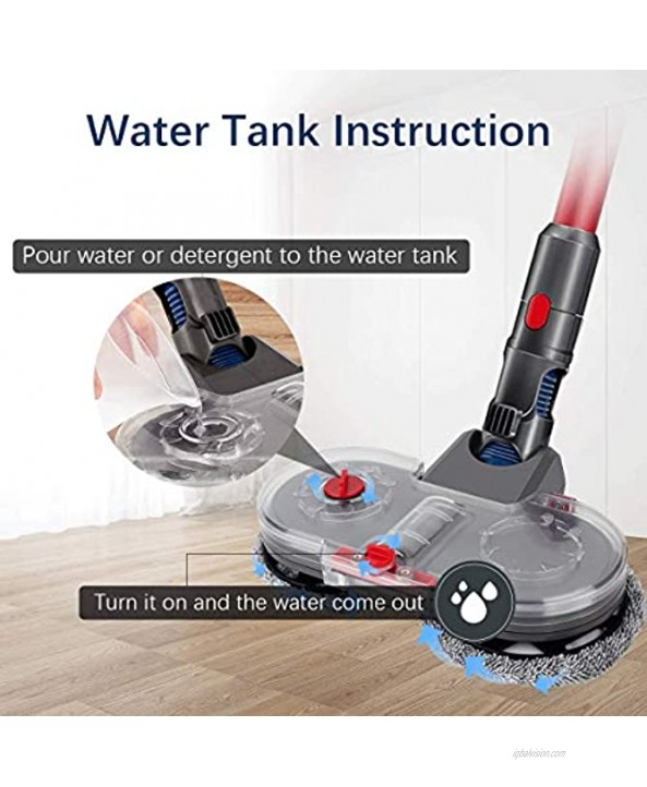 Electric Mop Head for Dyson V7 V8 V10 V11 Vacuum Cleaner Wet & Dry Mop Cleaning Head Combining Vacuuming and Mopping Mop Head Attachment with 150ml Removable Water Tank head with tank