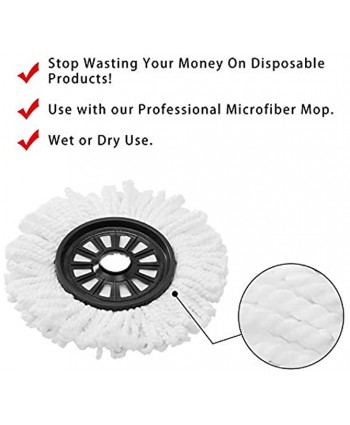 Eyliden 3 Pack MOP-PD-06 Spin Mop Head Refills Microfiber Mop Replacement Head-Round Shape for 360° Spin Magic Mop Floor Cleaning