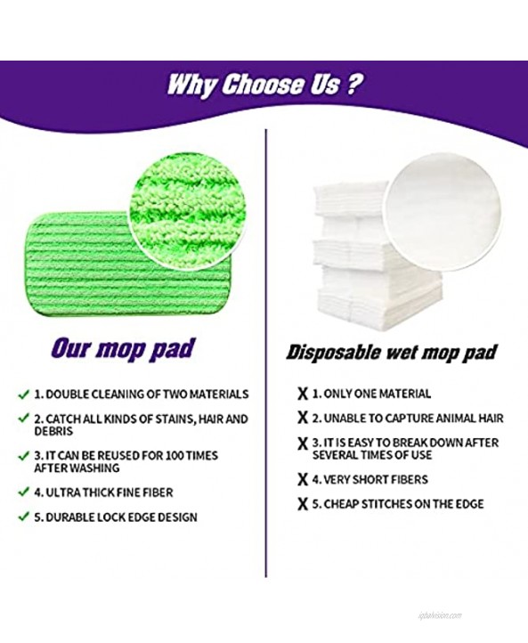 Gazeer 3 Pack Microfiber Mop Pads Compatible with Swiffer WetJet Reusable and Washable Microfiber Mop Pad for Cleaning Hardwood Tile Parquet Floors and Other Floors
