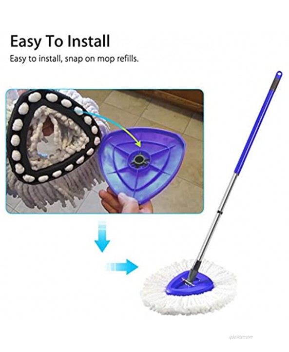 HOMEE Spin Mop Replacement Heads 5 Pack Microfiber Mop Refills Steam Mop Head Replacement Easy to Clean and Replace Compatible with O-cedar for vileda White
