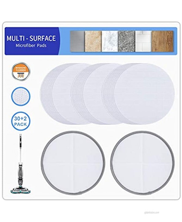 KeeTidy 30 PCS Disposable Mop Pads and 2 PCS Connected Components Compatible with Bissell Spinwave 2039A 2124