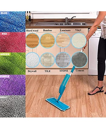 Microfiber mop Replacement Wet Dry mop Cleaning pad Spray mop Replacement Blade Reveal Mops Washable 18.3 x 6.1 Inch 3 Packs Red