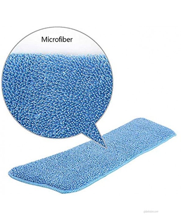Microfiber Spray Mop Replacement Heads for Wet Dry Mops Reusable Replacement Refills Fits for Bona Floor Care System6 Pack Blue