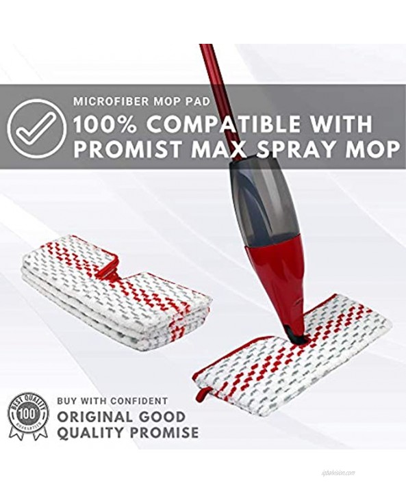 Microfiber Washable Spray Mop Refills Compatible with Promist Max Reusable Pads Replacement Head 2