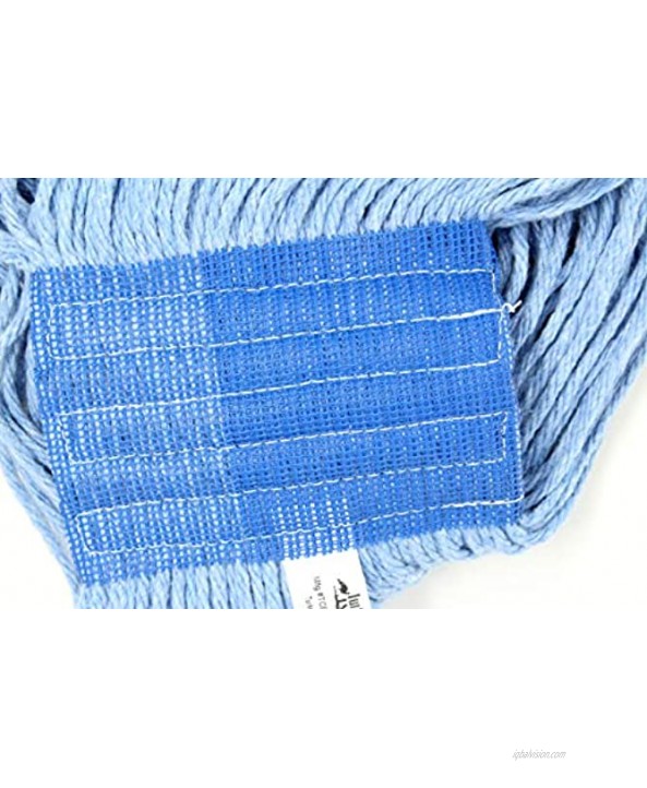 Turkey Creek Essentials Mop Heads Commercial Grade USA Made Looped End Heavy Duty Large Mop Head of Blue 4-Ply Synthetic Yarn Industrial Wet Mop Head Replacement and String Mop Refills 1 Large