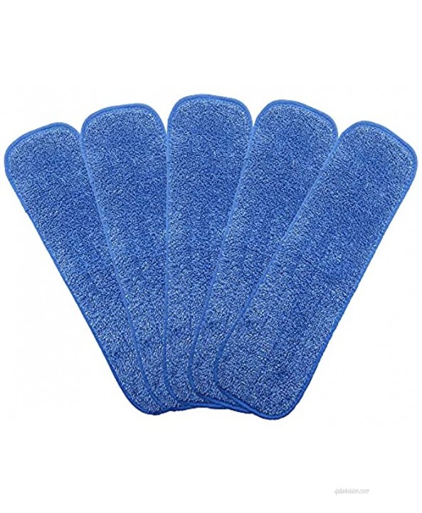 18 Microfiber Mop Pad Inch for Wet Dry Mops Floor Cleaning Pads Reusable Compatible with Bona Floor Care System 5 Pack