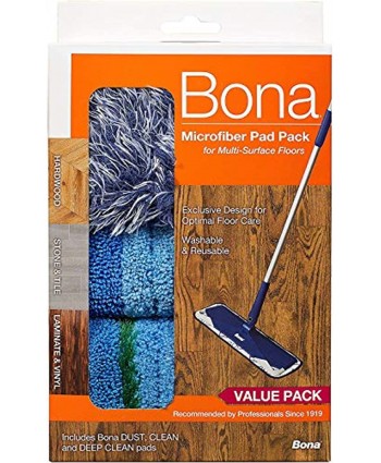 Bona 3-Piece Microfiber Pad Pack FamilyValue 3Pack-vOF-Bona