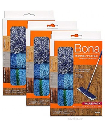 Bona 3-Piece Microfiber Pad Pack FamilyValue 3Pack-vOF-Bona
