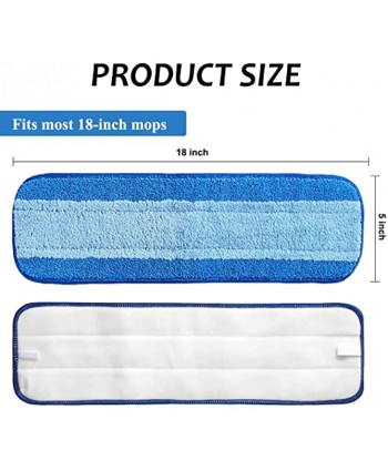 IN VACUUM Microfiber Cleaning Pads for Bona Mop on Multi-Surface Floor 18 Inch Washable & Reusable Refills for Hardwood Floor3 Pack