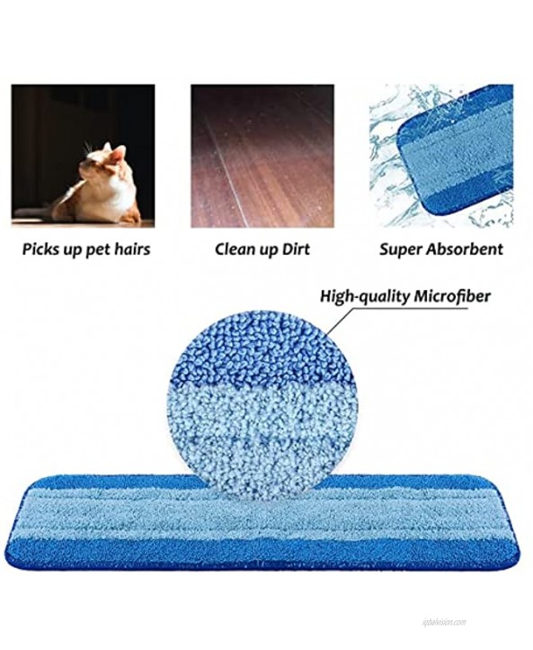 IN VACUUM Microfiber Cleaning Pads for Bona Mop on Multi-Surface Floor 18 Inch Washable & Reusable Refills for Hardwood Floor3 Pack