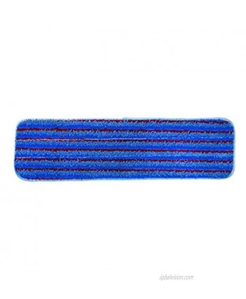 Microworks 2504-MFFP-18BS-DZ Microfiber Flat Mop 18" Blue with Scrubber Strips Velcro Back Pack of 12