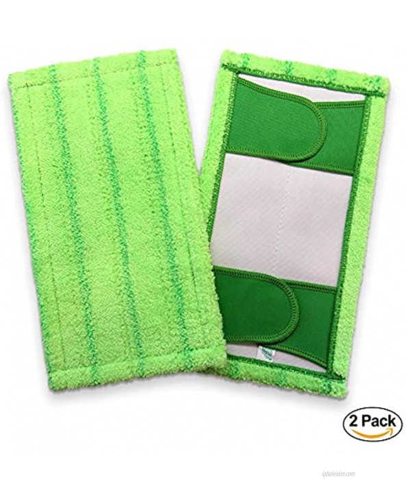 Swiffer Sweeper Compatible Microfiber Mop Pads by Easily Greener Reusable Refills for Wet and Dry Use 2 Count