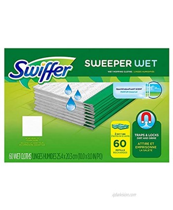 Swiffer Sweeper Wet Mopping Cloth Refill Mega Value Case 60 count