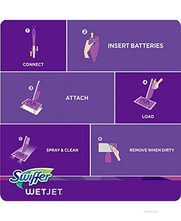 Swiffer WetJet Hardwood Floor Cleaner Spray Mop Pad Refill Multi Surface 12 Count Packaging May Vary