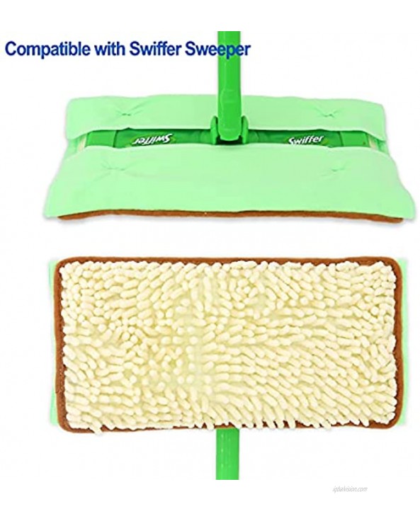 Wet&Dry Refill Pads for Swiffer Sweeper 3PCS Reusable Sweeping Cloth Microfiber Pads for Swiffer Sweeper