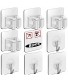 4 Pack Broom Mop Holder & 4 Pack Hook Broom Gripper Holds Self Adhesive Reusable No Drilling Anti-Slip Wall Mounted Storage Rack Storage & Organization for Home Kitchen and Wardrobe-White