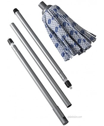 Addis Cloth Mop with 3-Piece Handle Blue White Metallic Grey