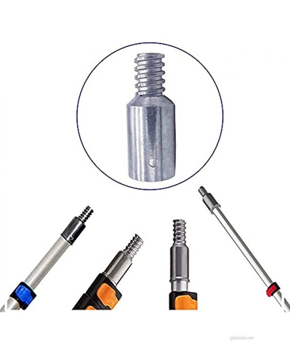Threaded Tip Replacement Ultra Threaded Tip Repair Kit Metal Threaded Handle Tips for 1 Wood or Metal Poles-2 PC-Aluminum