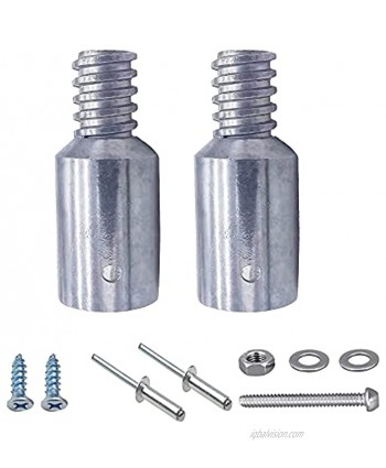 Threaded Tip Replacement Ultra Threaded Tip Repair Kit Metal Threaded Handle Tips for 1" Wood or Metal Poles-2 PC-Aluminum
