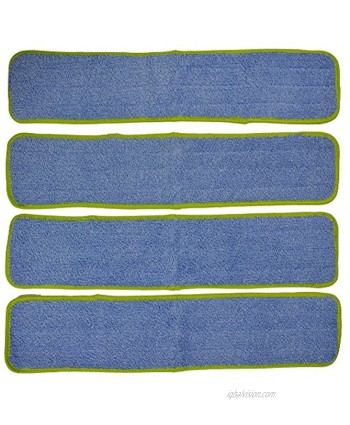 CleanAide Microfiber Wet Mop Pad Refill 24 Inches Green Pack of 4