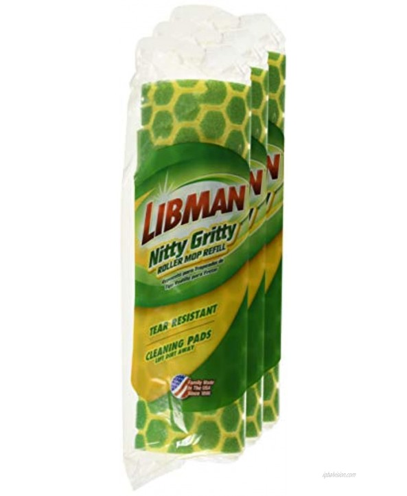 Libman Nitty Gritty Roller Mop Refill Pack of 3