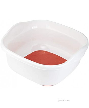 Addis 518325 Premium Soft Touch 8.5 Litre Washing Up Bowl White Flame Orange 31.5 x 34 x 15.5 cm