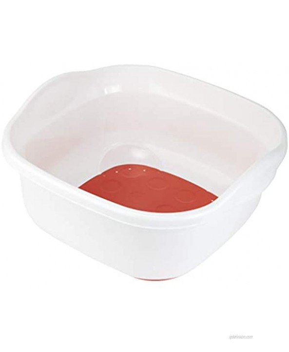 Addis 518325 Premium Soft Touch 8.5 Litre Washing Up Bowl White Flame Orange 31.5 x 34 x 15.5 cm