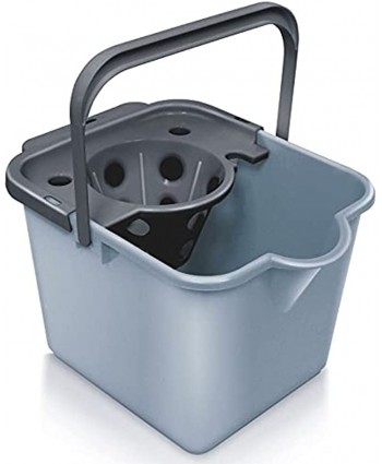 Addis 518463 Eco 100% Recycled Plastic Cleaning Mop Pail & Wringer 12 Litre Light Grey