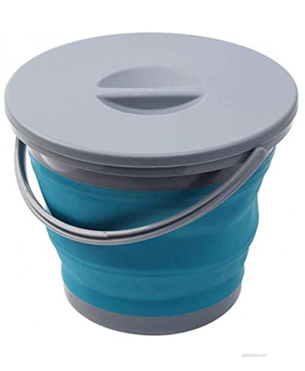 Ahyuan Collapsible Water Bucket with Locking Lid Multifunction Foldable Round Tub Water Pot Portable Water Pail Space Saving Water Container for RV Camping Marine Outdoor Activities and Home Blue