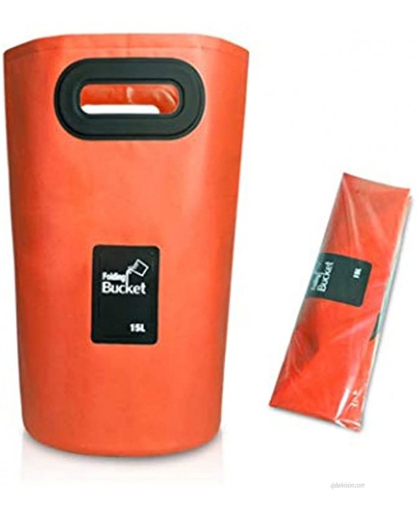 AINAAN Portable Folding Bucket- Great for Camping Traveling Hiking Fishing Boating Gardening（Orange）