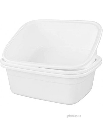 AnnkkyUS 16 Quart Plastic Wash Basin White Dish Washing Tub Set of 3