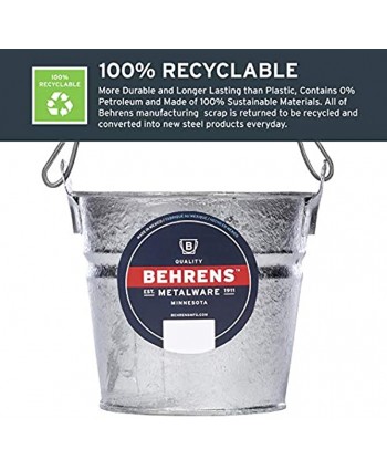 Behrens 1202 Hot-Dipped Galvanized Steel Utility Pail 2-Quart Silver