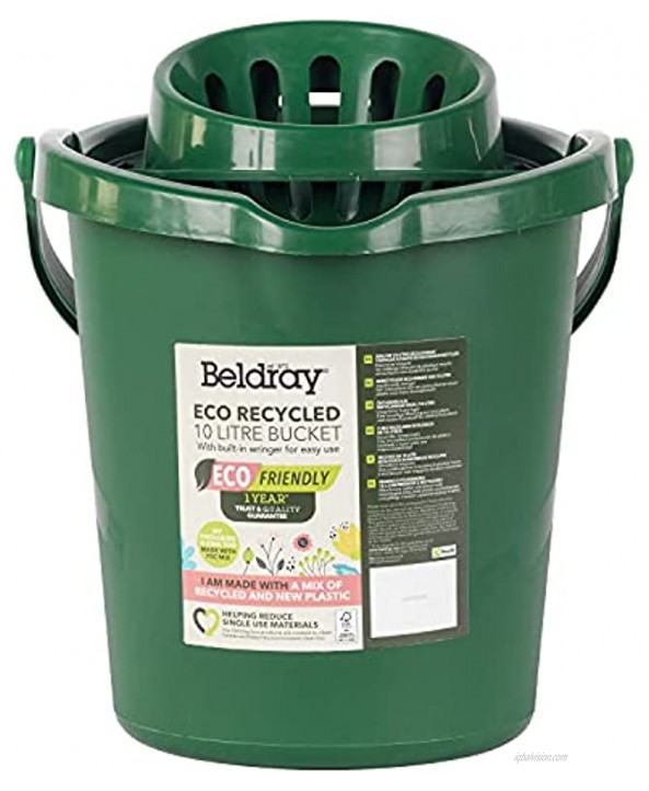 Beldray LA075314EU7 LA075314EU Eco Plastic Mop Bucket with Handle 10 Litre Green