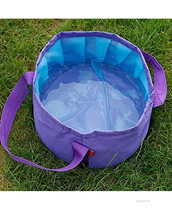 Bi-Sonic Lee 15L Collapsible Bucket Foldable Bucket Portable Washbasin with Handle Multifunctional for Travel Outdoor Camping Hiking Fishing Washing with Carrying Pouch Purple