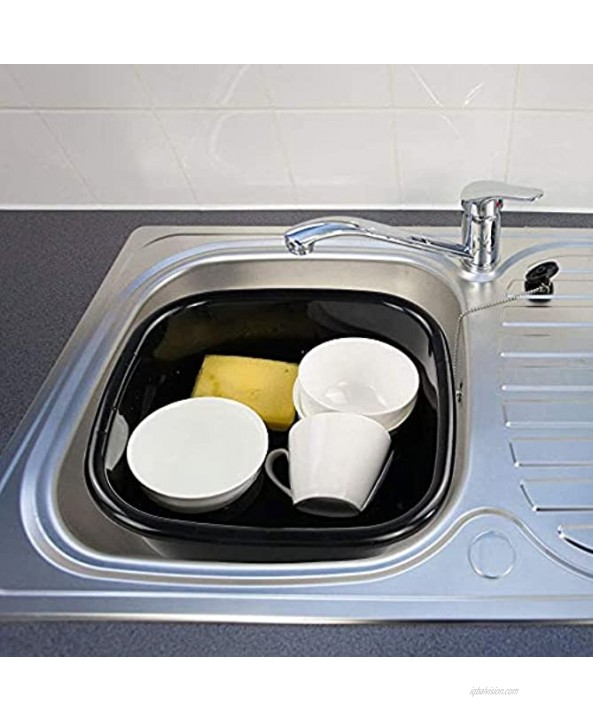 CadineUS 6-pack 8 Qt Black Wash Basins Small Plastic Wash Dishpan