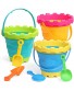 Castle Beach Buckets Folding Rubber Pails Set Large Sand Toy Multi Functions Pails Kit Easy Stock Tool Household Cleaning for Camping Travelling Fishing Beach Toys,Car Window Washing